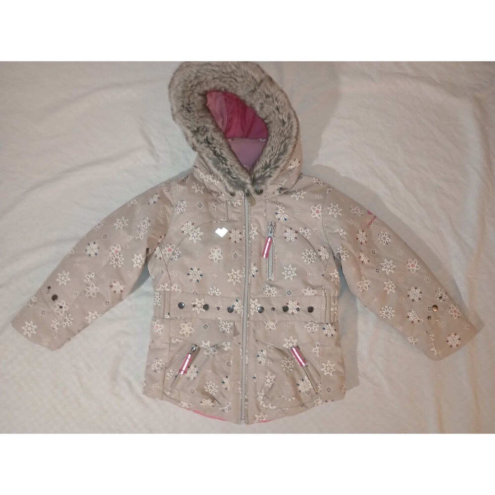 Obermeyer 4T Girls Winter Ski Snowflake Floral Coat, I-Grow w/ Compass, NWOT